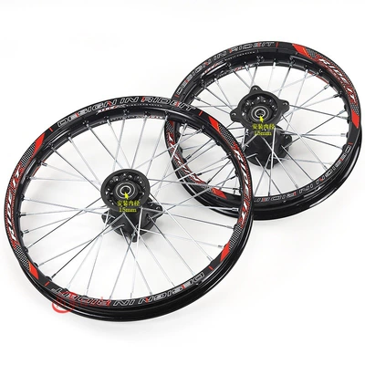 70/100-17 inch aluminum wheels – Hub - 1714-front-and-rear-wheel-hubs-15mm-axle-core-black-aluminum-rim-model