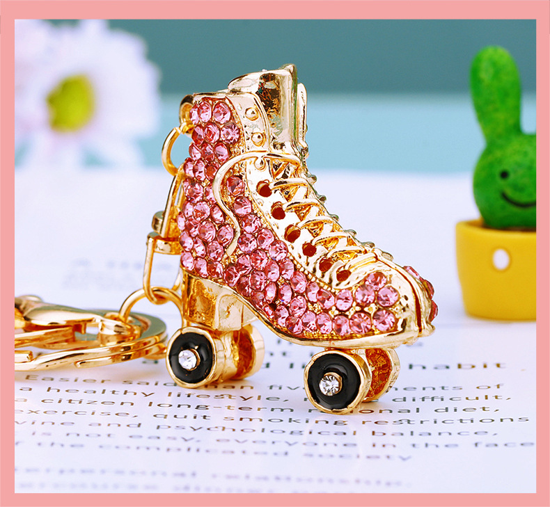 Elegant Lady Korean Style Skates Metal Inlay Rhinestones Women's Bag Pendant Keychain display picture 2