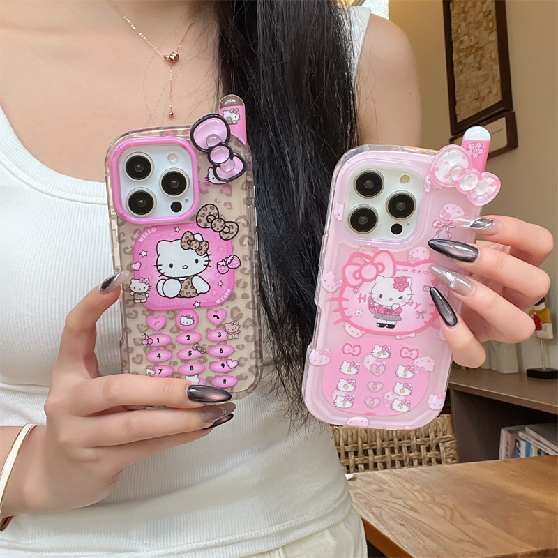 Big Brother Leopard KT 立体リボン iPhone16 Apple 15ProMax/14/13 携帯電話ケース 女性用|undefined