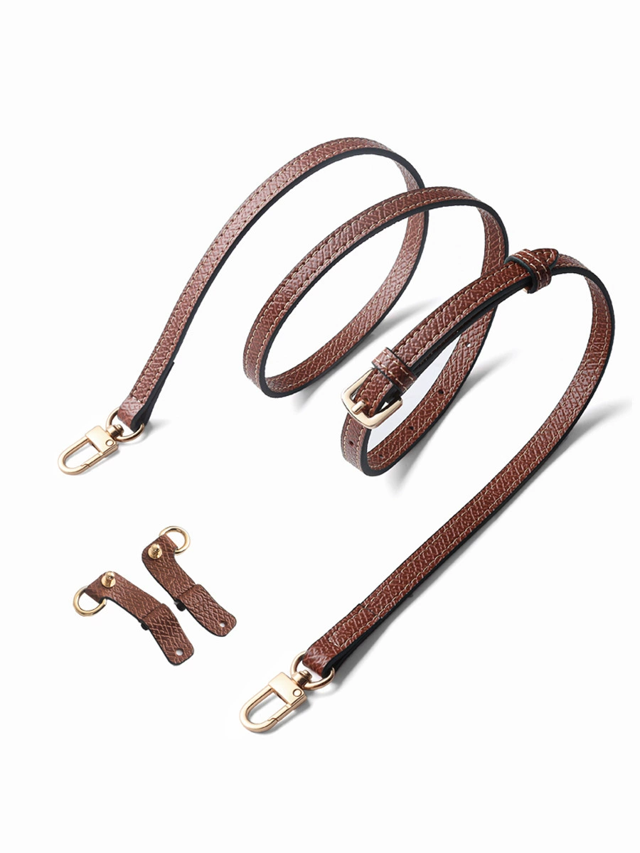 Adjustable Leather Shoulder Strap LONGCHAM-style, Cowhide 11 mm, 95–122 cm, Replaceable Buckles