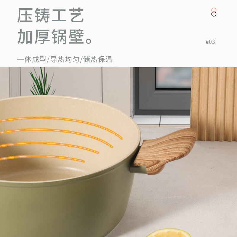 Maifan olla de sopa de piedra olla antiadherente hogar de doble oído olla de inducción olla de sopa de fondo plano olla de suplemento alimenticio olla cocina universal