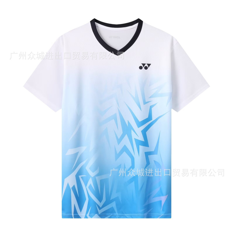 夏の新型yyバドミントン服男女半袖試合服子供通気訓練服速乾運動tシャツ印字|undefined