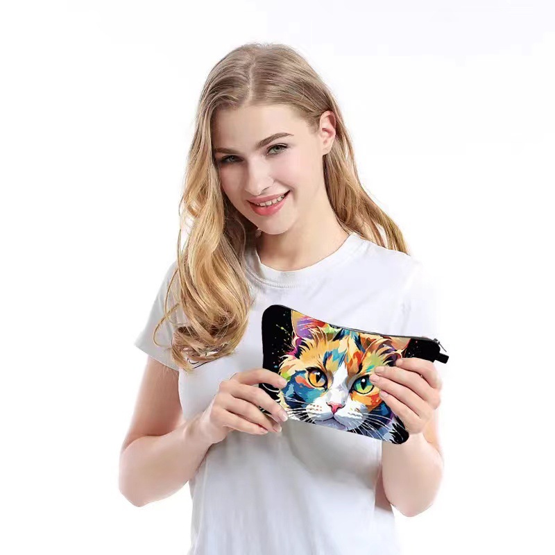 Transfronterizos Amazon nuevo maquillaje serie de animales divertidos bolsa de lino impermeable