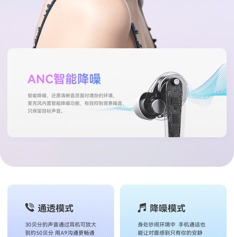 Factory supplied noise-reducing Bluetooth headphones Long battery life wireless Bluetooth headphones In-ear high quality Bluetooth headphones