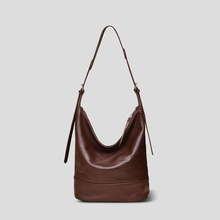 宋佳同款裘真格物塌塌包植鞣牛皮真皮水桶包女大容量通勤包斜挎