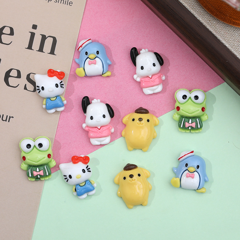 Caricatura Pacha Rana serie de accesorios de resina animal diy pegamento de crema caja de teléfono móvil joyas para el cabello parche pequeño