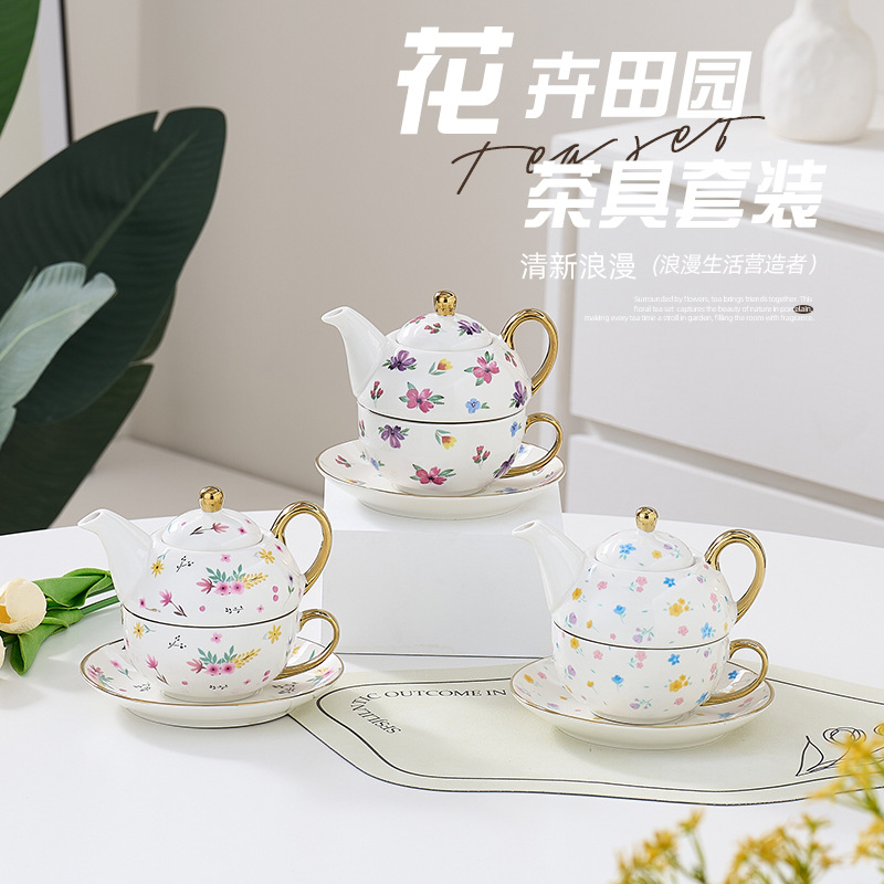 Juego de té de cerámica de oro transfronterizo