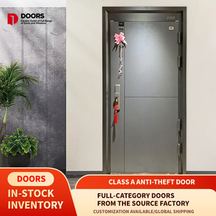 Deers Standard Grade a 10cm Steel Door Garage Door Single Door C-Level Lock Cylinder Stainless Steel Door Safety Door
