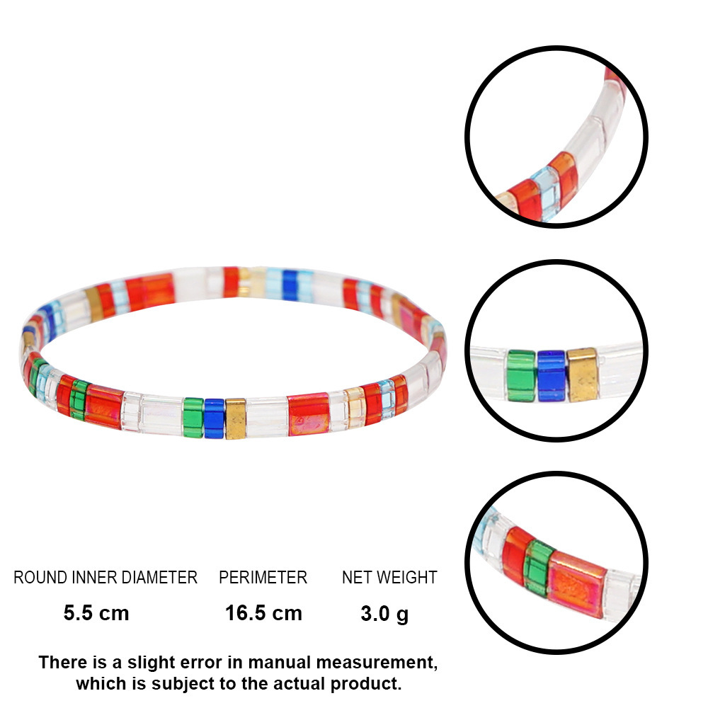 1 Piece Fashion Rectangle Beaded Knitting Womenu0027S Bracelets