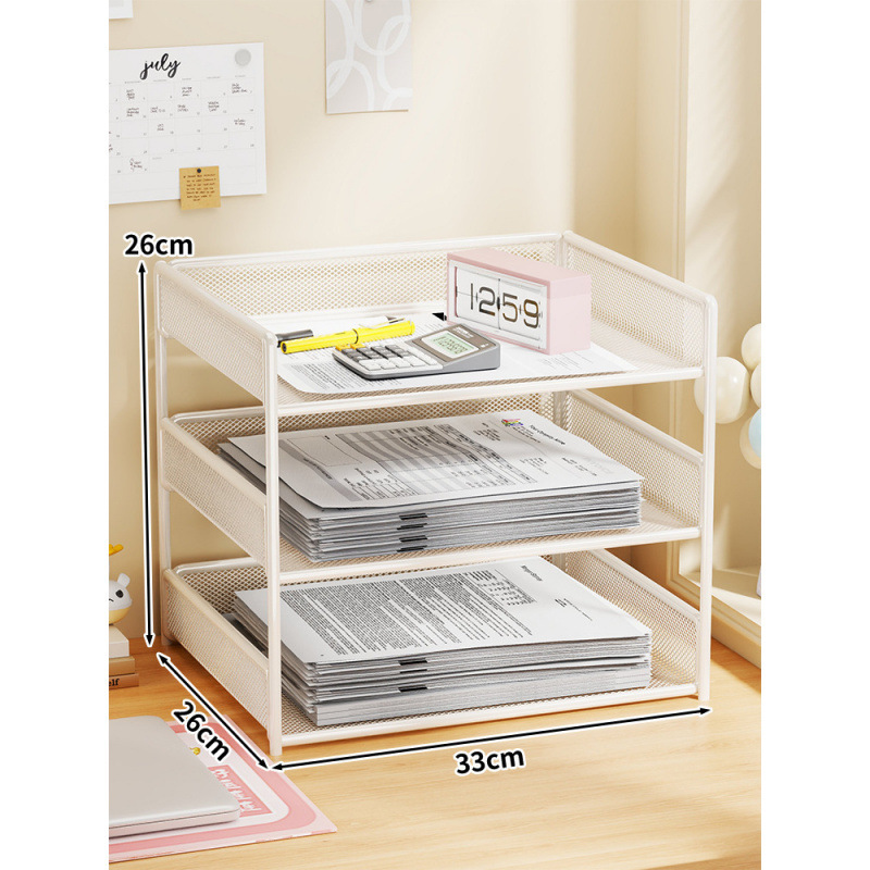 ファイル収納ラックデスクトップ事務用品収納ラックA4紙ファイル本棚フォルダーファイルデスク多層|undefined