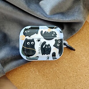 Ins Wind Black Cat is suitable for Apple airpodspro2 Bluetooth Headset Protective Cover 1/2/3/4 Generation Earphone Case