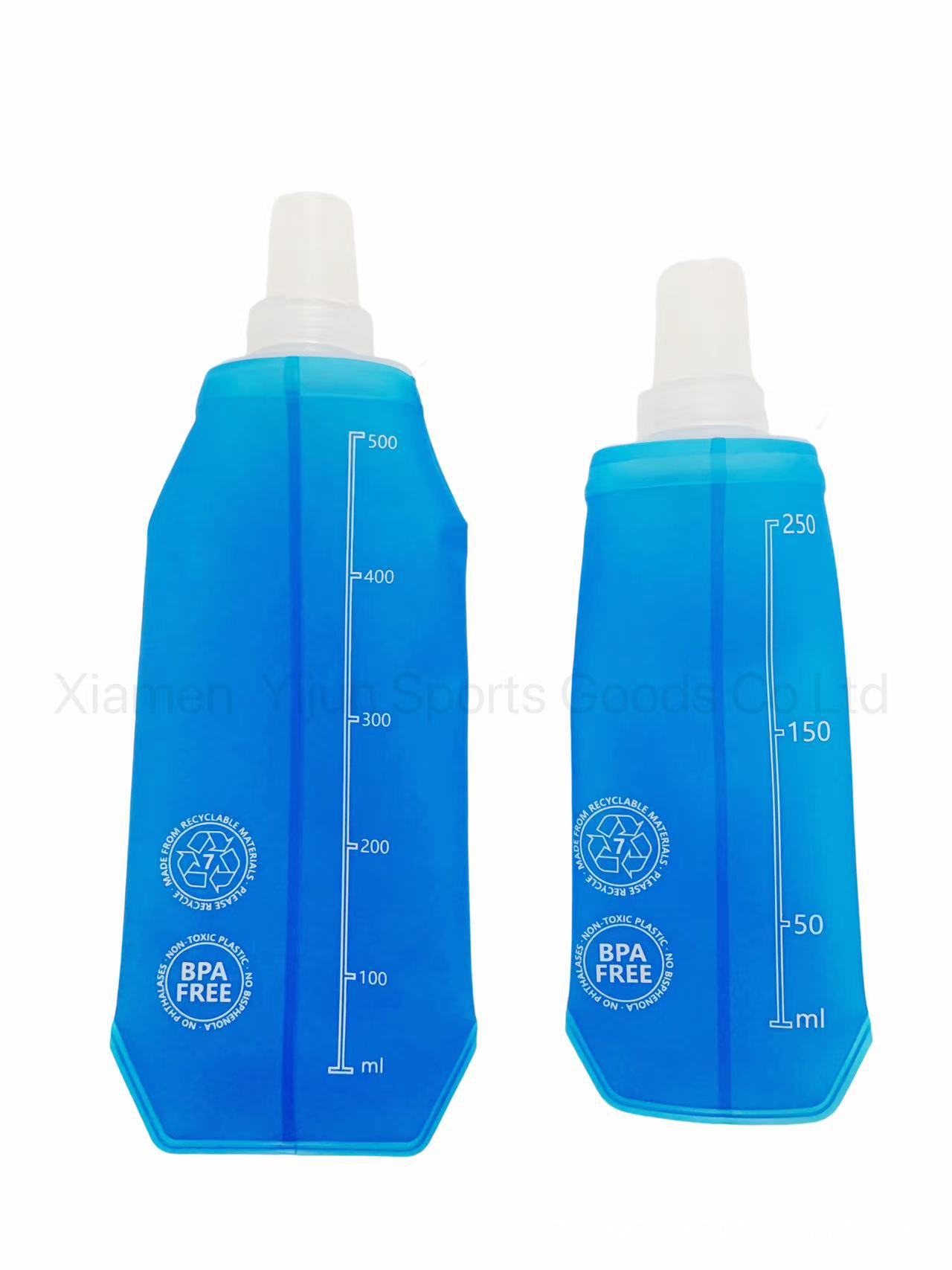 Manufacturer wholesale cross-border spot outdoor sports foldable TPU custom soft water bottle marathon running and cycling
