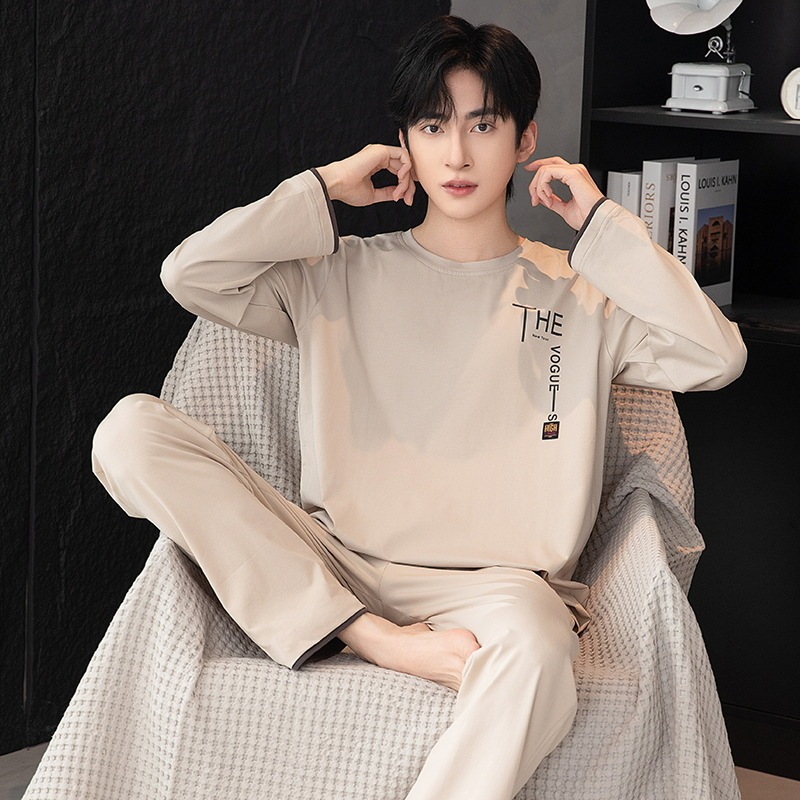 Men's Pajamas Spring and Autumn Style Cotton Long-Sleeved Student and Youth 2026 New Loose Large Size Home Wear Set Men's Pajamas Spring and Autumn Style Cotton Long-Sleeved Student and Youth 2026 New Loose Large Size Home Wear Set