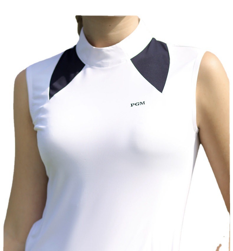 Áo thun không tay nữ golf PGM co giãn nhanh khô — Áo thun không tay nữ YF398 màu đen, Áo thun nữ không tay YF398 màu trắng, Áo thun nữ không tay YF398 màu xanh nhạt