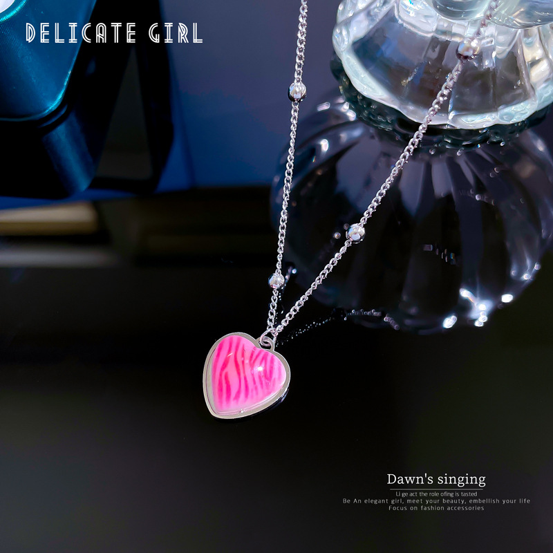 Sweet Heart Shape Stainless Steel Plating Pendant Necklace