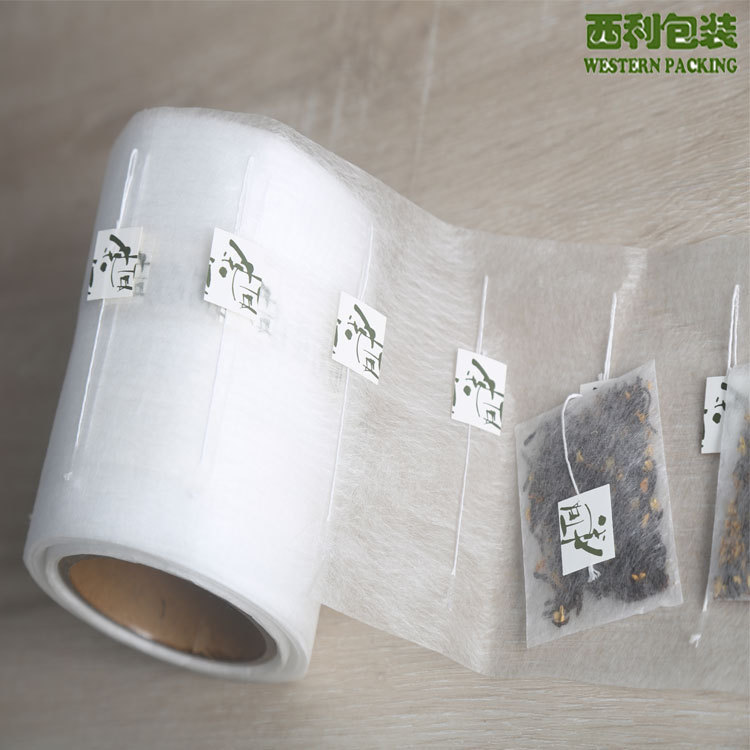 厂家直销带线标PLA玉米纤维泡茶袋 可降解茶包 玉米纤维茶包卷材