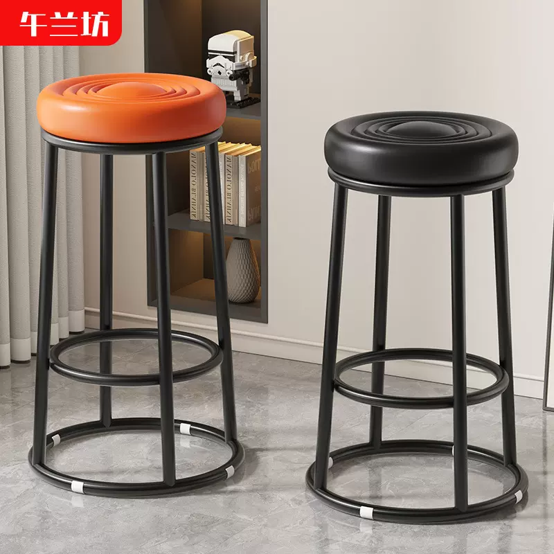 吧凳圆形酒吧椅咖啡厅高脚凳吧台凳手机店前台高脚凳子游戏厅凳子