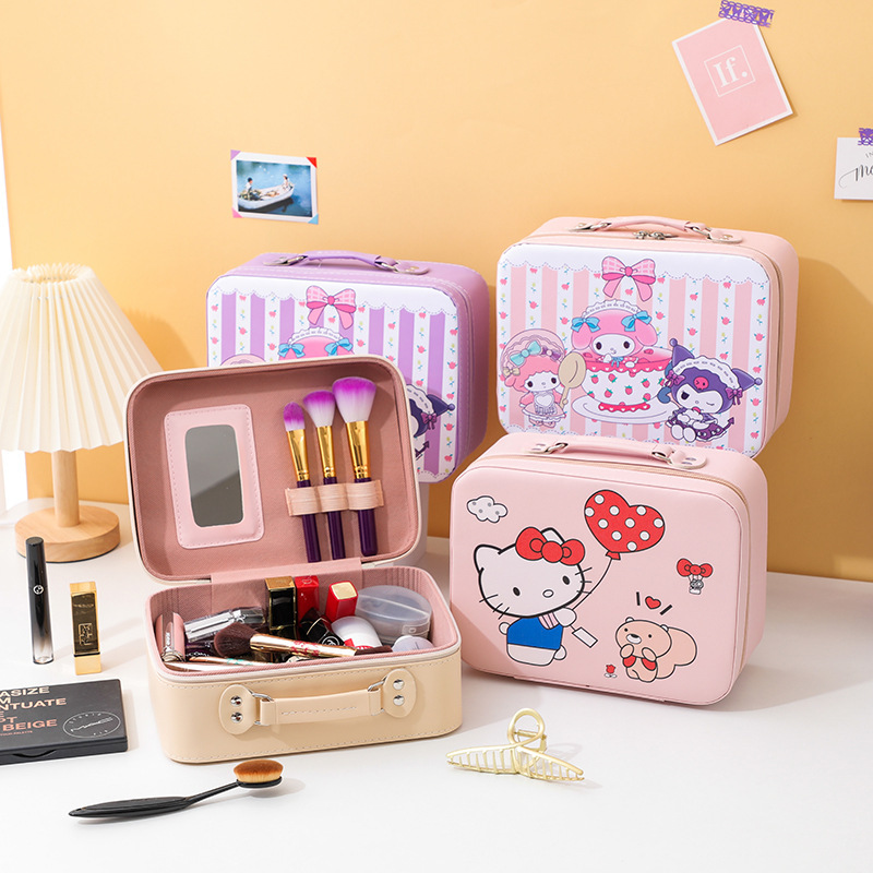 Internet Celebrity Ins Cosmetic Case Accompanying Gift Suitcase Portable Sanrio Cosmetic Bag Cosmetic Storage Case