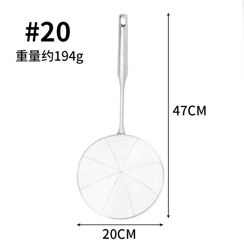 Colador de alambre de acero inoxidable Colador de olla caliente de cocina Colador de albóndigas Fideos Cuchara de mango largo Escurrir en casa Colador de pimienta