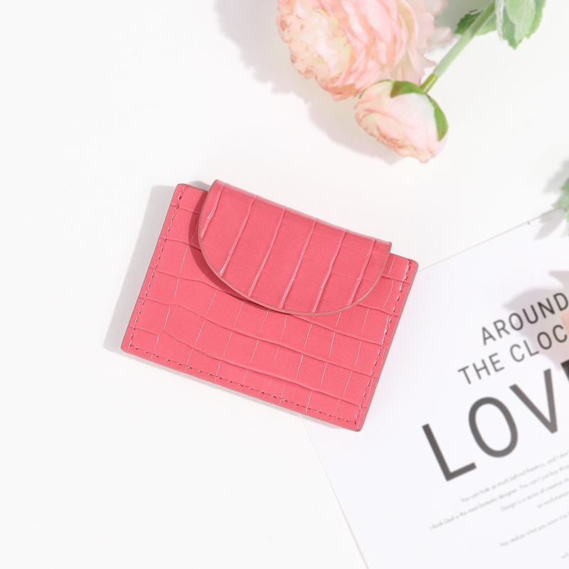 Cartera corta de cuero de camarón para mujer 2023 nuevo titular de tarjeta plegable ultrafino suave pu pequeño simple cartera de mujer