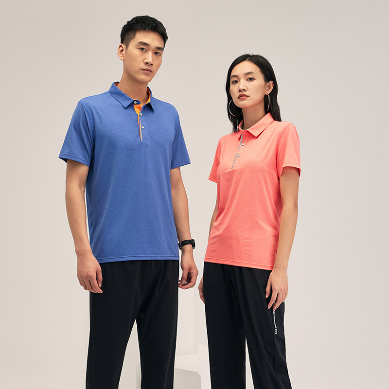 Verano casual deportes Polo camisa hombres y mujeres de cuello blanco de negocios de secado rápido camiseta manga corta en stock grupo pegatinas B impreso LOGO