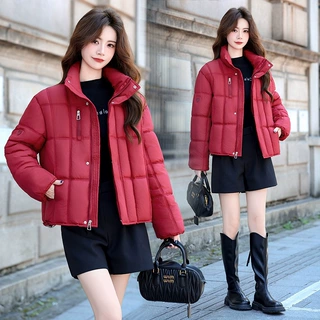 冬季新款女装时尚小个子羽绒棉服女宽松显瘦立领短款保暖棉袄外套