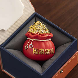♔福袋聚宝盆吉祥物摆件寓意好运乔迁喜庆装饰车载工艺品小礼