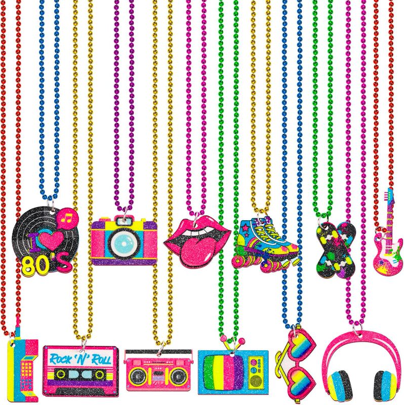 Disco 80S Themed Birthday Party Bead Chain 80S Party Retro Trendy Decorative Beaded Accessories Disco 80S Themed Birthday Party Bead Chain 80S Party Retro Trendy Decorative Beaded Accessories