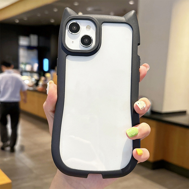 iPhone16promax 猫耳 14 携帯電話ケース Apple 15 保護カバーに適したツーインワン猫耳ケース|undefined