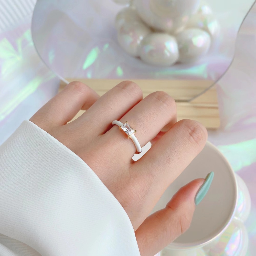 Fashion Geometric Sterling Silver Plating Zircon Open Ring 1 Piece