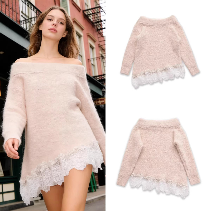 Z Brand Foreign Trade Cross-Border In-Stock European and American Style Women's Clothing 2026 Spring New Fashion Za Lace Patchwork Knitwear Z Brand Foreign Trade Cross-Border In-Stock European and American Style Women's Clothing 2026 Spring New Fashion Za Lace Patchwork Knitwear