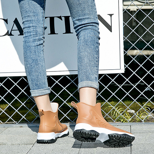 Cross-border women's new rain boots low-top ins sports style waterproof work kitchen water shoes lightweight overshoes wholesale