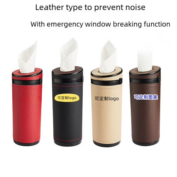 Car Tissue Box Armrest Box Round Car Cup Holder Tissue Box Multifunctional Seat-Mounted Car Tissue Holder Ornament