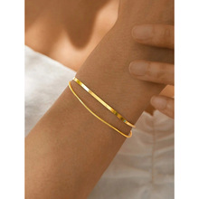 Ql¿Flat Fish Bone Chain Bracelet Minimalist Design