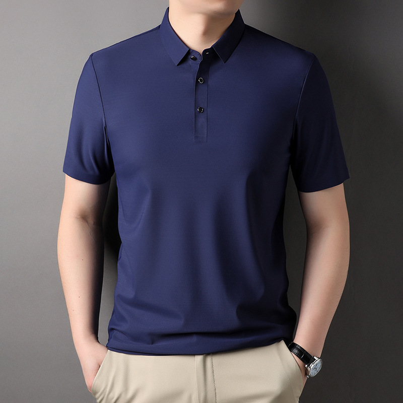 2026夏季冰爽中年男士短袖T恤商务休闲百搭时尚潮流精品无痕T恤衫