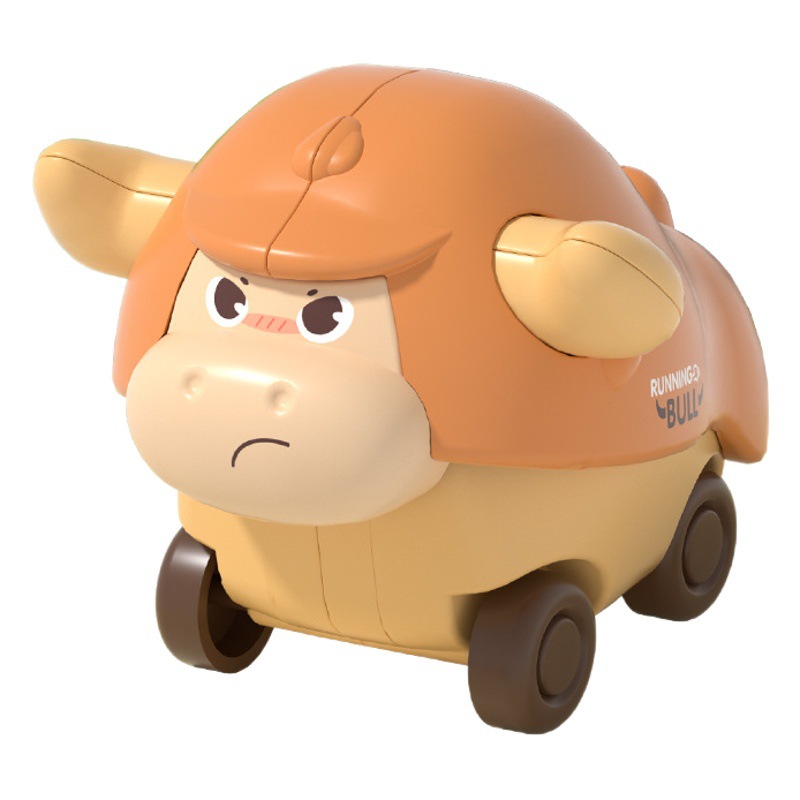 Tiktok mismo lindo divertido becerro inercia resistente a la caída niño pequeño tirar hacia atrás scooter prensa inercia coche de juguete para niños