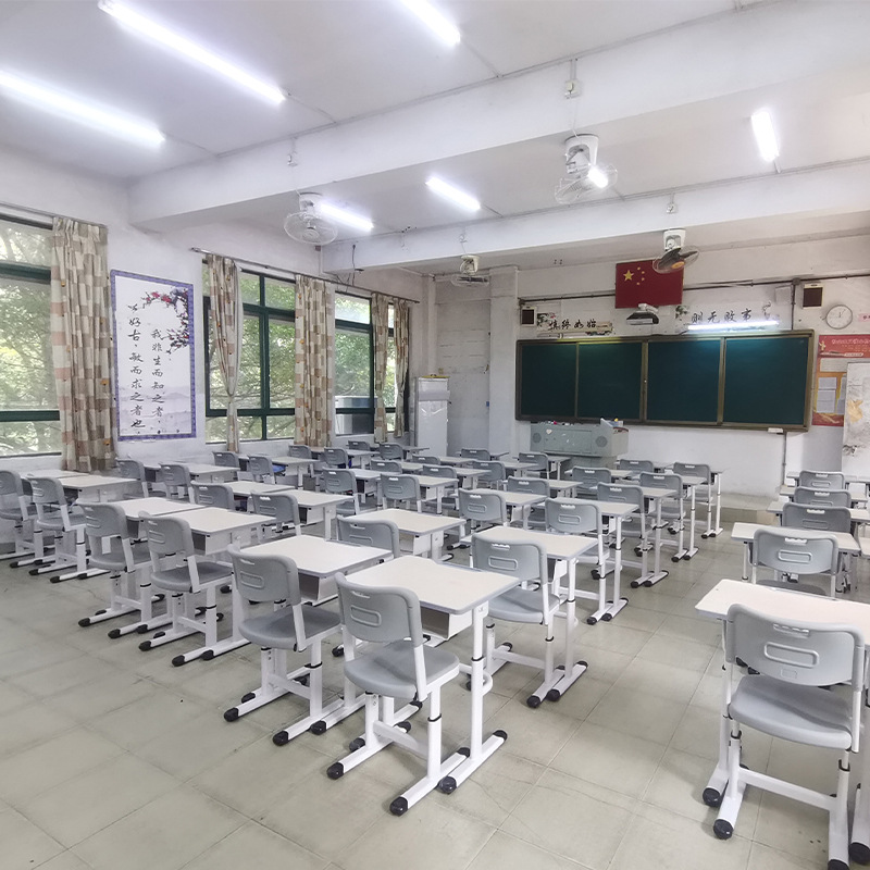 Mesa y silla individual para estudiantes (primaria/secundaria), altura ajustable con tubo, fabricante para escuelas o centros de tutoría image 5