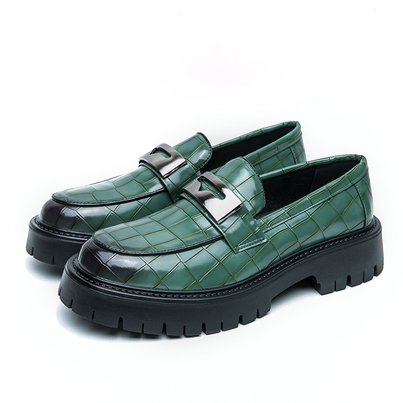 Zapatos Lofu de suela gruesa para hombre, transfronterizo de gran tamaño, nuevos zapatos de cuero de un solo pedal, zapatos de vestir de negocios para hombres de moda, se pueden enviar en nombre de