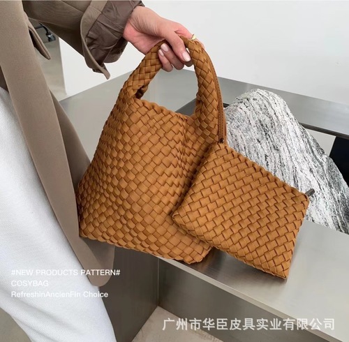 Cross-border nylon woven bag, diving material mother-in-law bag, large-capacity portable vegetable basket bag, chain messenger bag
