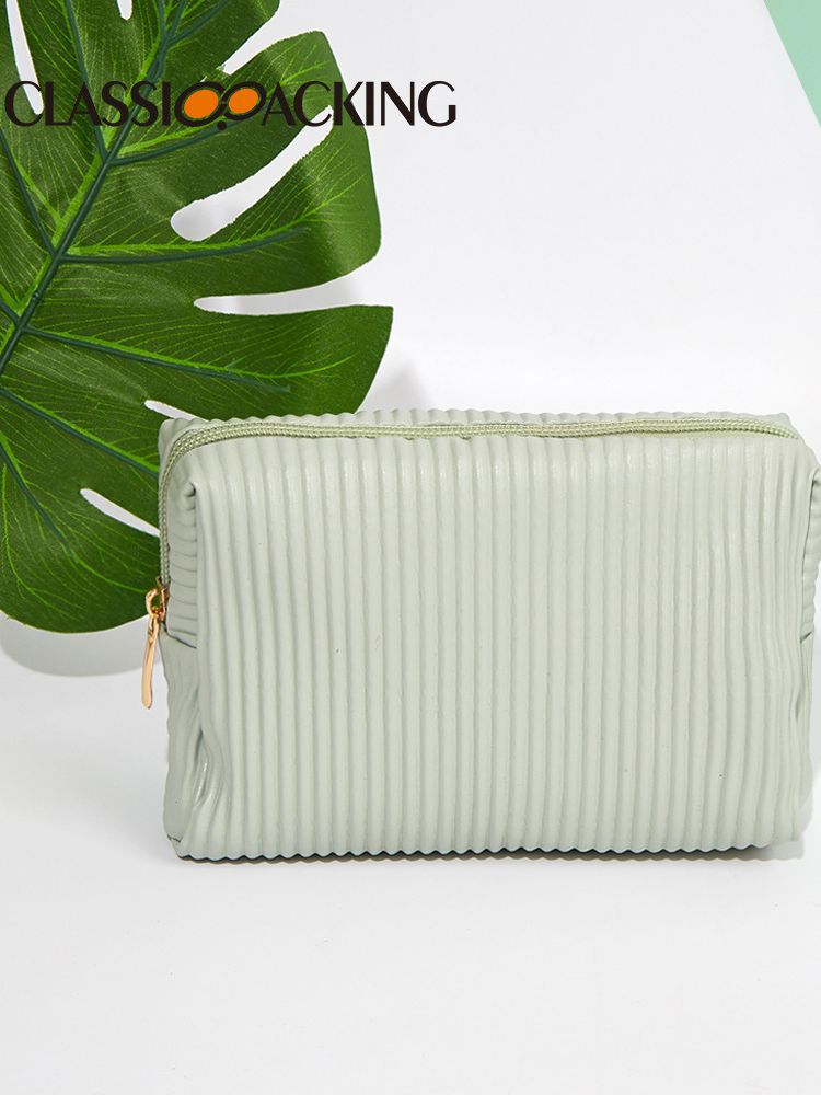 Pequeño cuadrado fresco viaje lavado almacenamiento portátil gran capacidad organizador bolsa PVC plisado impermeable cremallera bolsa de cosméticos