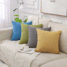 棉麻沙发抱枕靠垫ins简约纯色座椅方形批发办公椅护腰透气腰靠