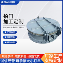 自由侧翻式双开拍门管道方形圆形钢制拍门浮箱拍门不锈钢铸铁拍门