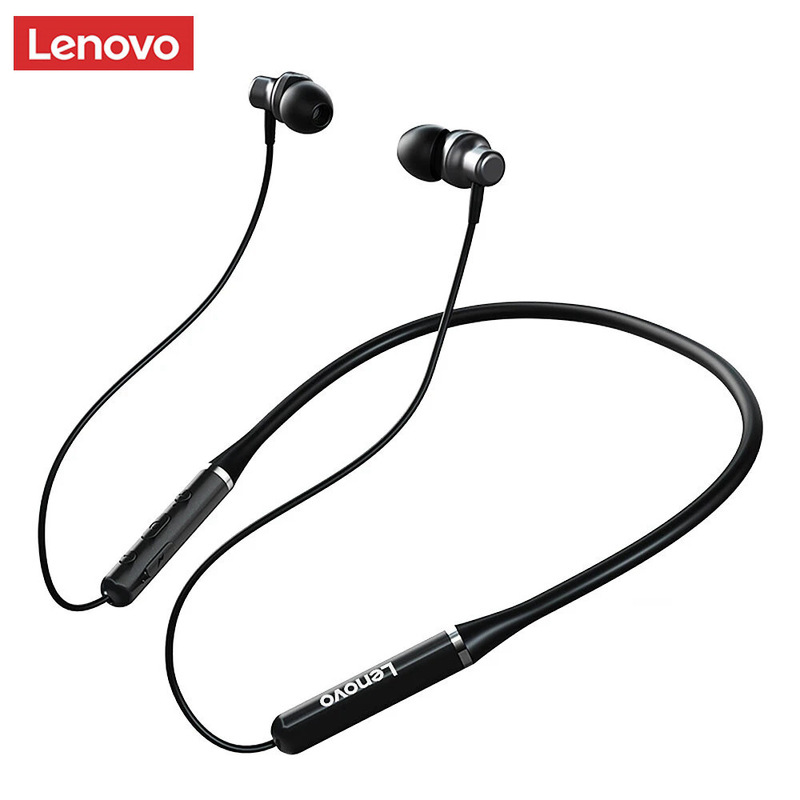 Lenovo/He05 Lenovo Neckband Bluetooth Earphones In-Ear Sports Running Neck-Mounted Wireless Earphones Hot Model