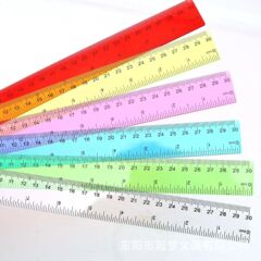 30厘米彩色直尺30CM透明尺子学生文具套装塑料尺