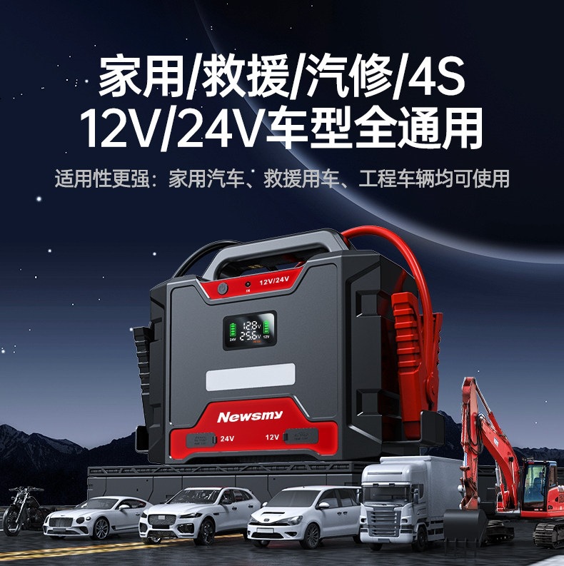 Newman Car Emergency Starting Power Supply for Large Trucks 12V24V Large Capacity Vehicle Emergency Jump Starter Battery Booster