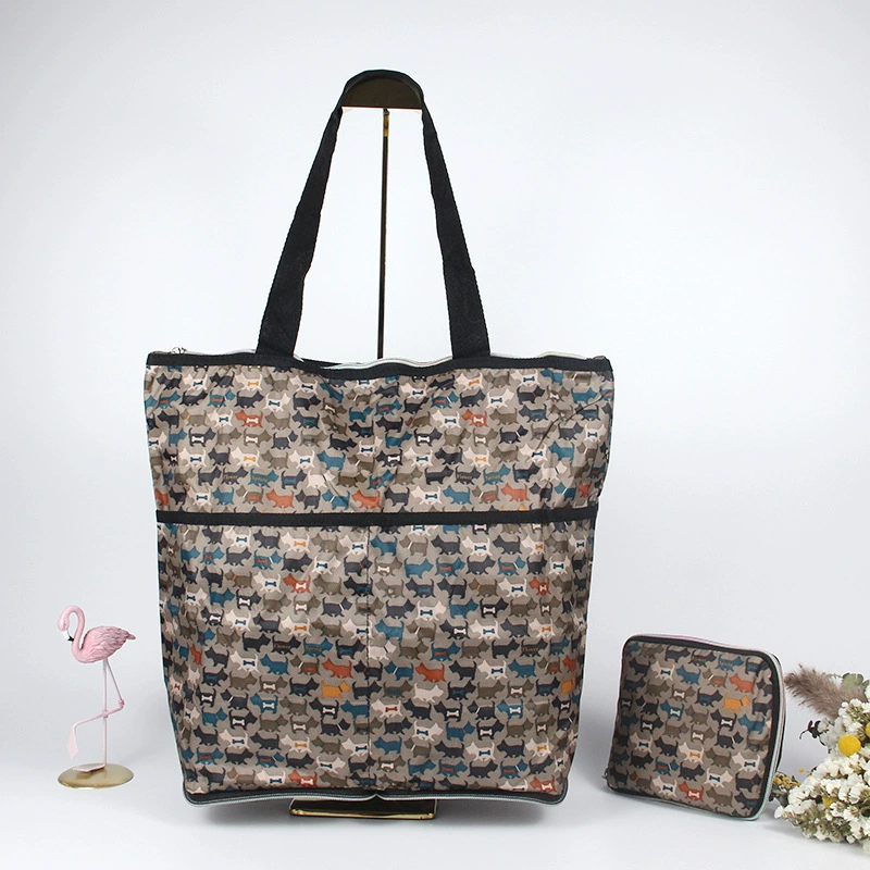 М compressed cartoon folding handheld shopping bag, вместительная льняная сумка, ткань оксфорд, корейский стиль