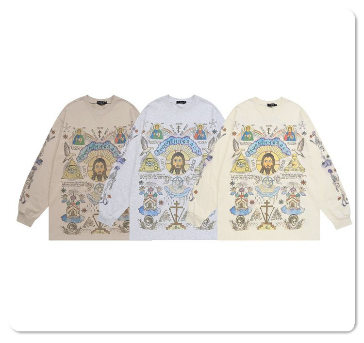 Herren Retro Freizeit Sweatshirt Mit Print Langarm Rundhalsausschnitt_voghion.com