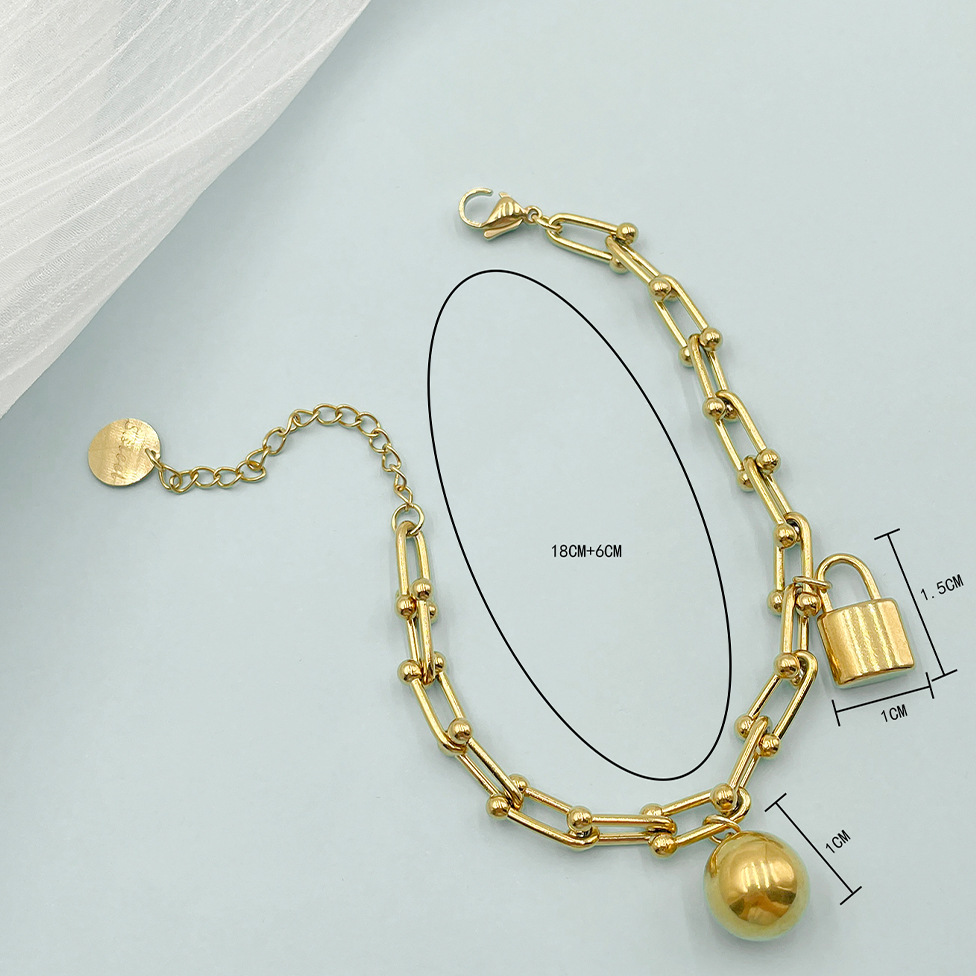 Fashion Lock Stainless Steel Plating Bracelets 1 Piece
