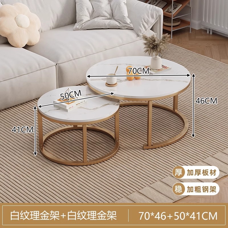 Sofá de lujo ligero sala de estar pequeña mesa de té mesa lateral moderna esquina simple hierro forjado artículos balcón mesa redonda