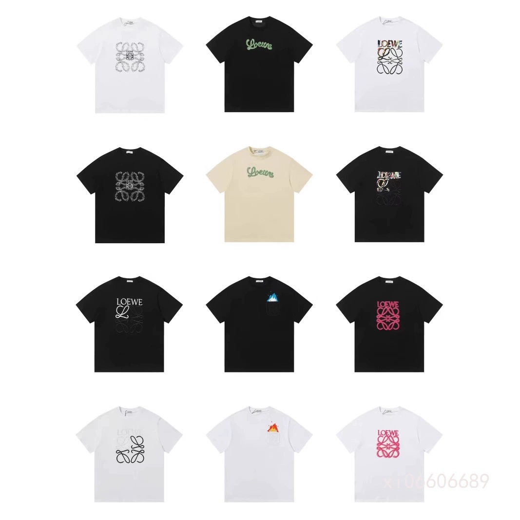 Кросс-бордерная высококачественная вышитая логотипом свободная футболка с коротким рукавом для мужчин и женщин, модная белая футболка в стиле casual от трендового бренда.